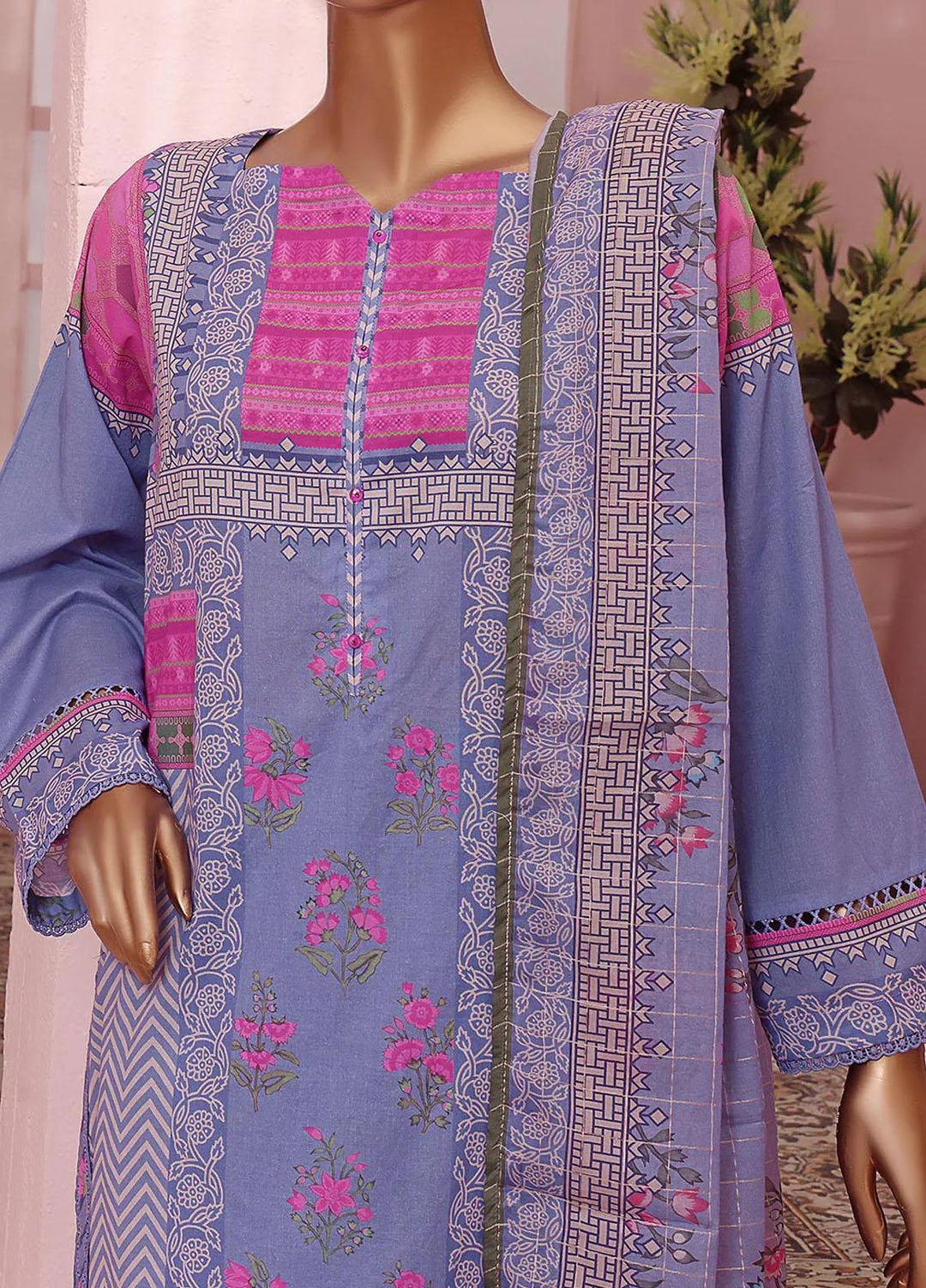 Vital H Prints By HZ Textiles Printed Lawn Suits Unstitched 3 Piece HZ23VHP VP-17 - Summer Collection