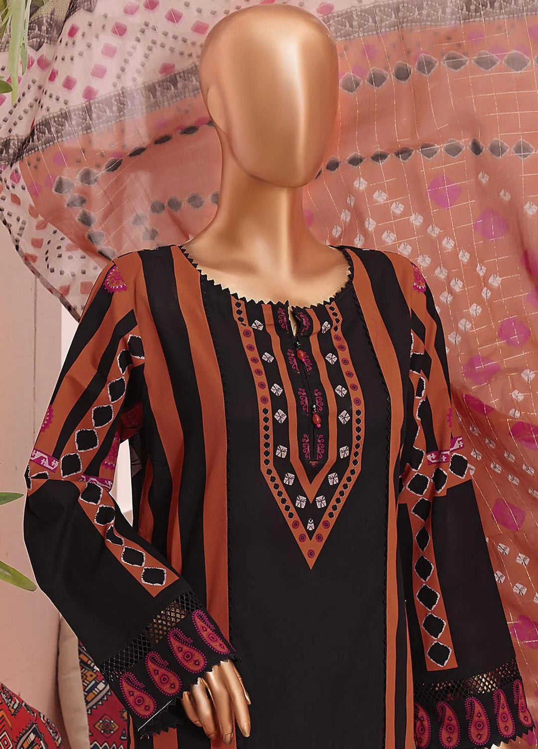 Vital H Prints By HZ Textiles Printed Lawn Suits Unstitched 3 Piece HZ23VHP VP-19 - Summer Collection