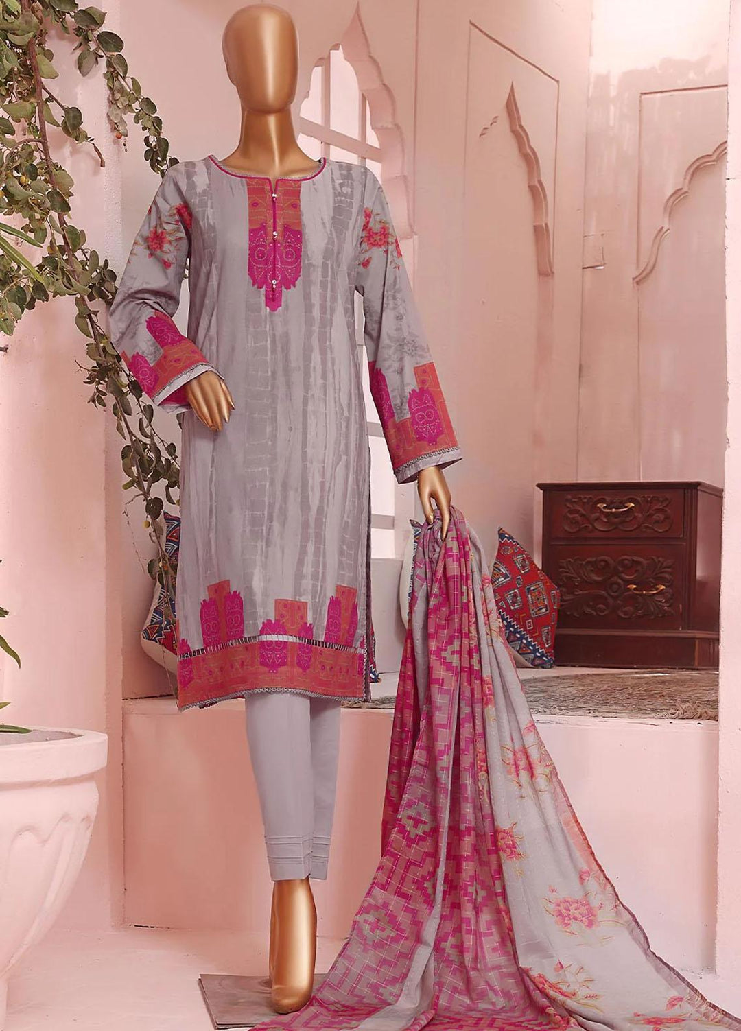 Vital H Prints By HZ Textiles Printed Lawn Suits Unstitched 3 Piece HZ23VHP VP-20 - Summer Collection