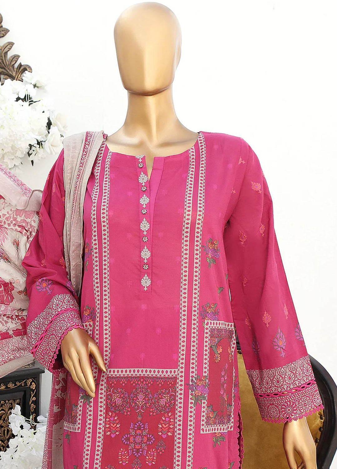 Vital H Prints By HZ Textiles Printed Lawn Suits Unstitched 3 Piece HZ23VHP-V3 VP-23 - Summer Collection