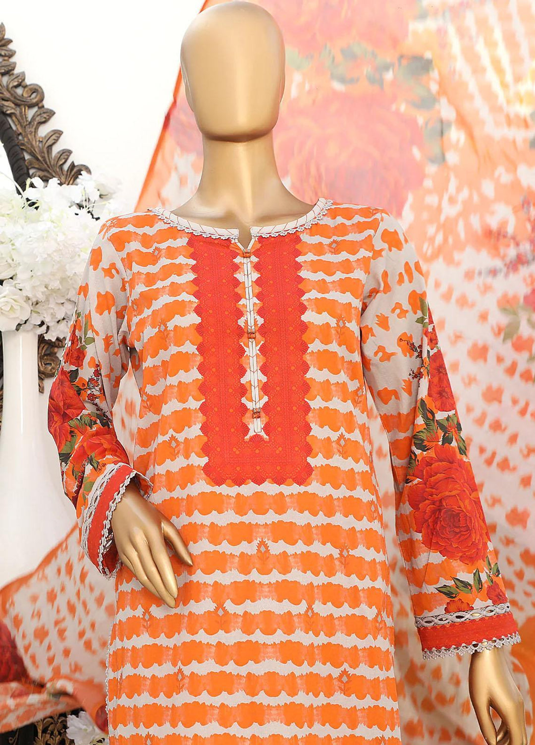 Vital H Prints By HZ Textiles Printed Lawn Suits Unstitched 3 Piece HZ23VHP-V3 VP-24 - Summer Collection