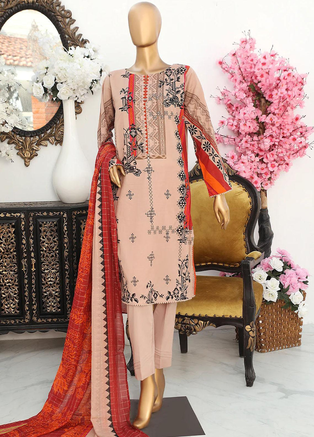 Vital H Prints By HZ Textiles Printed Lawn Suits Unstitched 3 Piece HZ23VHP-V3 VP-30 - Summer Collection