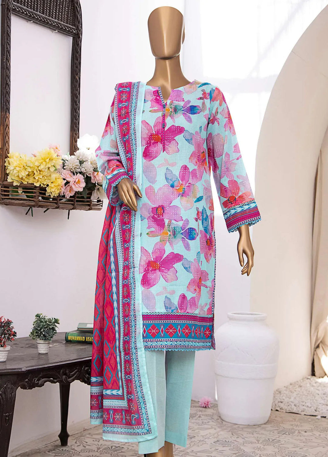 Vital Prints by HZ Textiles Embroidered Lawn Suits Unstitched 3 Piece HZ25VP VP-102 - Summer Collection