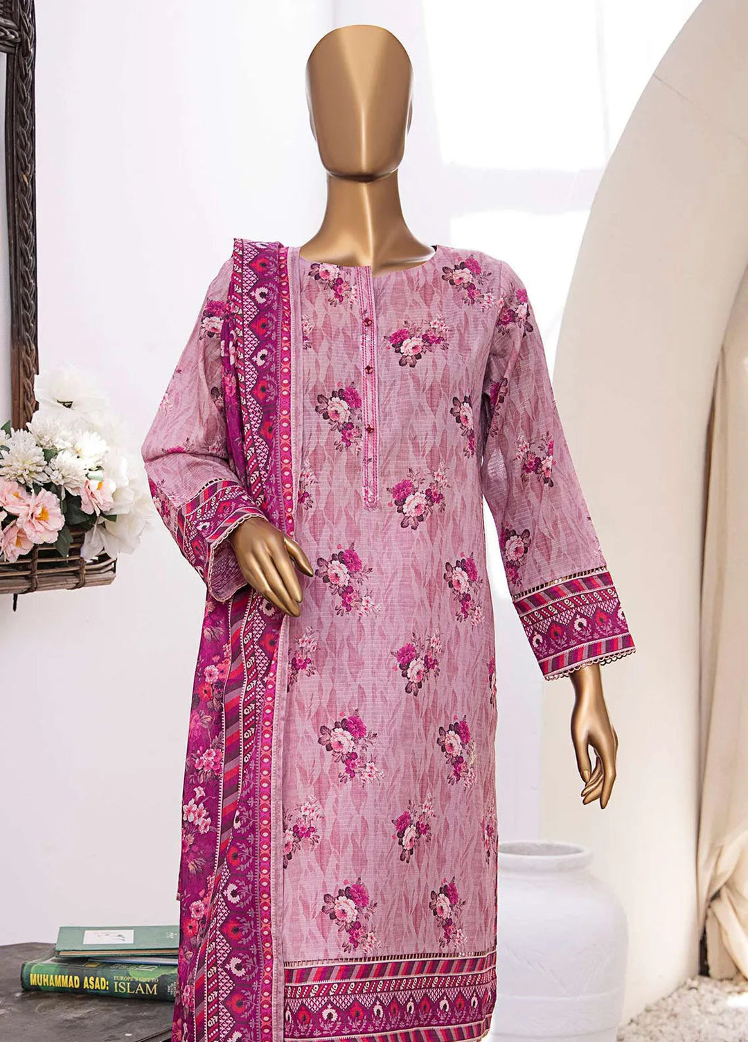 Vital Prints by HZ Textiles Embroidered Lawn Suits Unstitched 3 Piece HZ25VP VP-105 - Summer Collection
