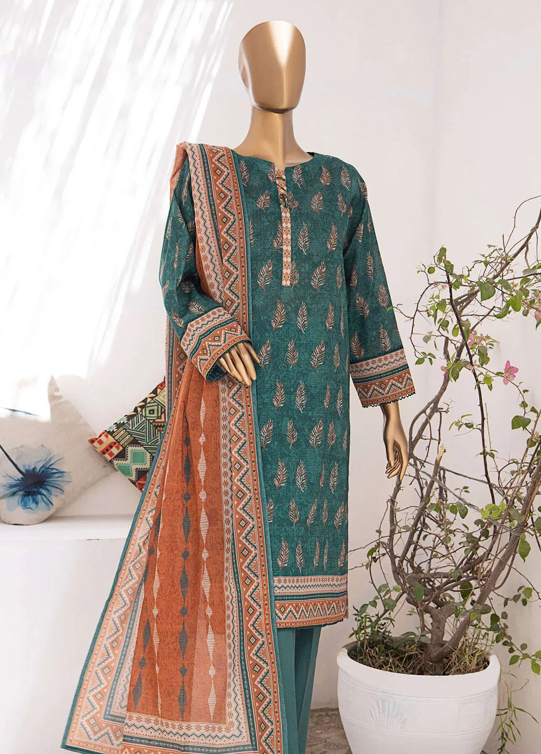 Vital Prints by HZ Textiles Embroidered Lawn Suits Unstitched 3 Piece HZ25VP VP-106 - Summer Collection