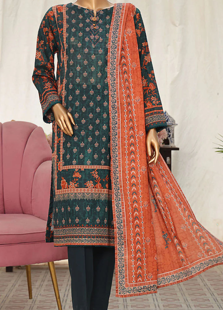 Vital Prints By HZ Textiles Printed Lawn Suits Unstitched 3 Piece HZ25VU VP-02 - Summer Collection