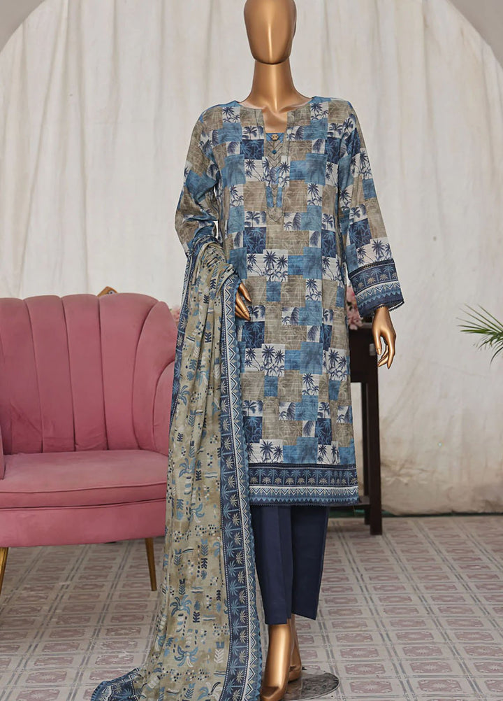 Vital Prints By HZ Textiles Printed Lawn Suits Unstitched 3 Piece HZ25VU VP-05 - Summer Collection