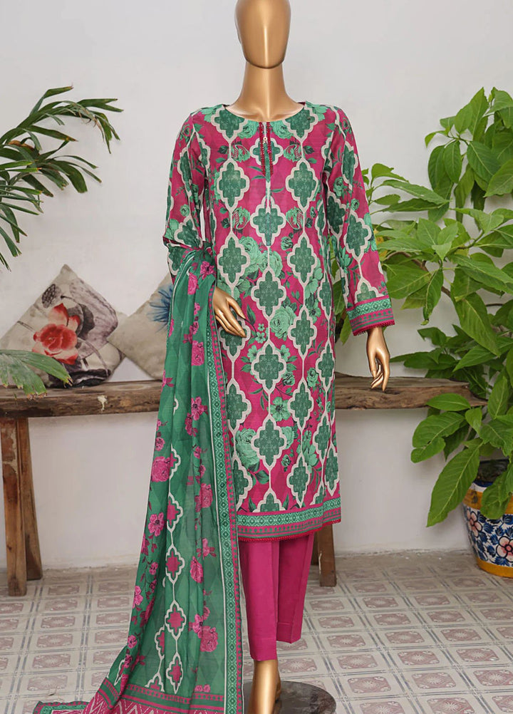 Vital Prints By HZ Textiles Printed Lawn Suits Unstitched 3 Piece HZ25VU VP-09 - Summer Collection