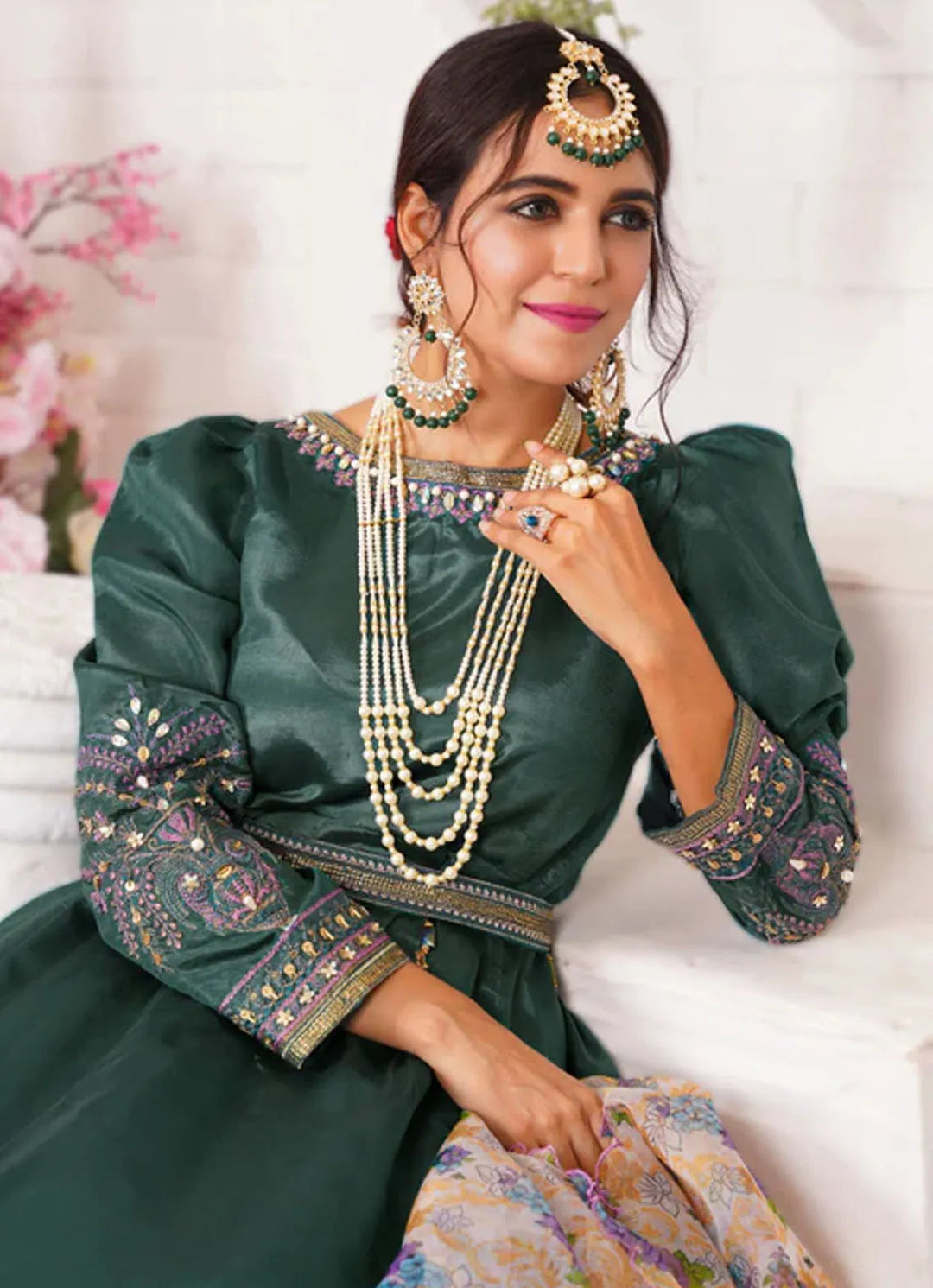 Layout Pret Embroidered Kataan Silk 3 Piece Suit Ghazal