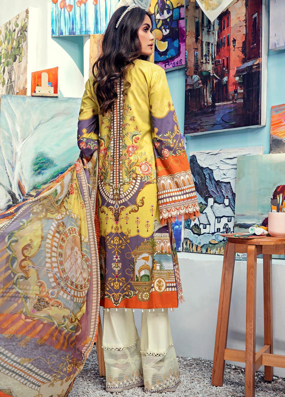 Anaya By Kiran Chaudhry Embroidered Lawn Suits Unstitched 3 Piece AK21VL VL21-03-A JESSICA - Summer Collection