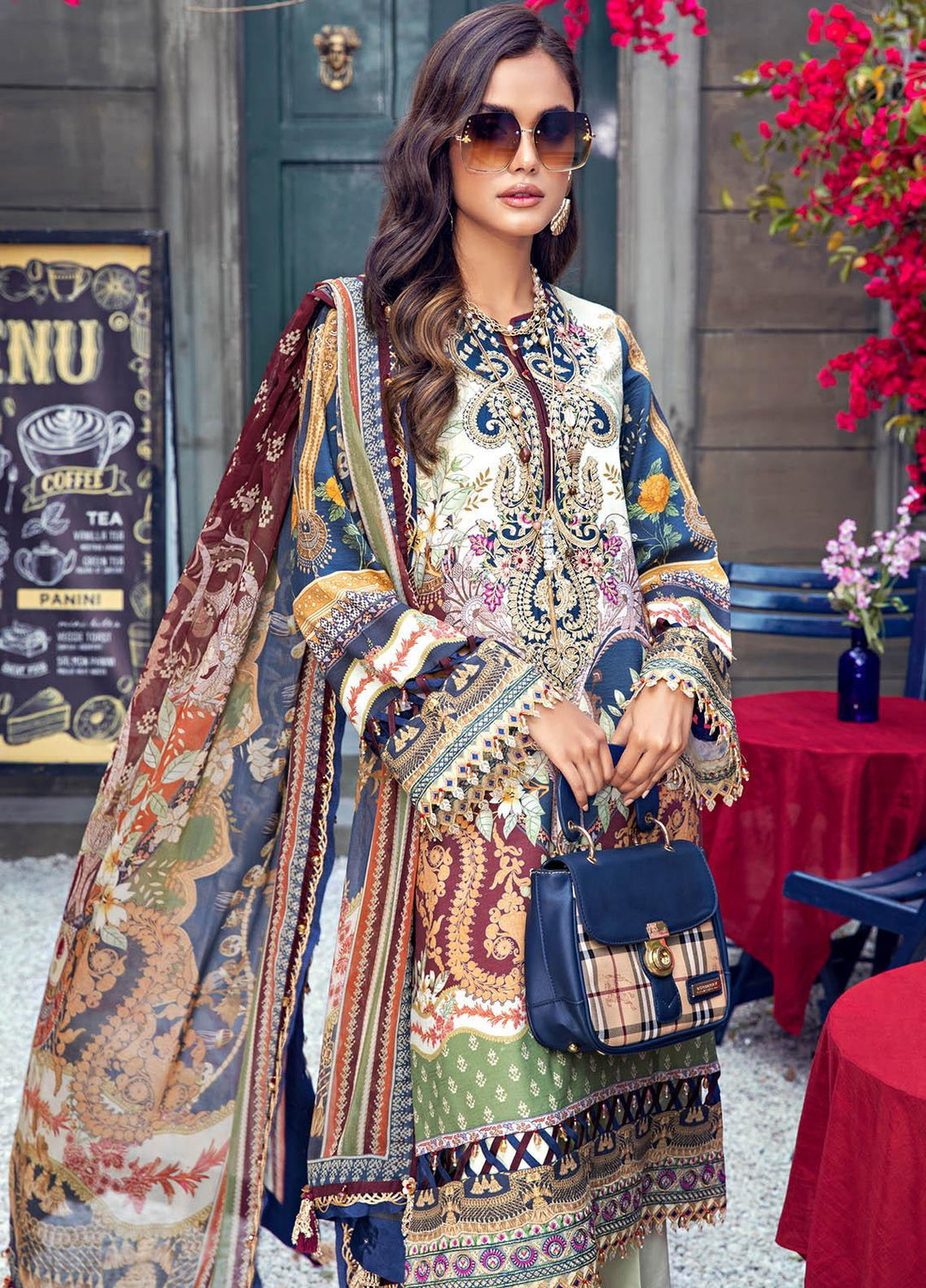 Anaya By Kiran Chaudhry Embroidered Lawn Suits Unstitched 3 Piece AK21VL VL21-05-A CAMILLA - Summer Collection
