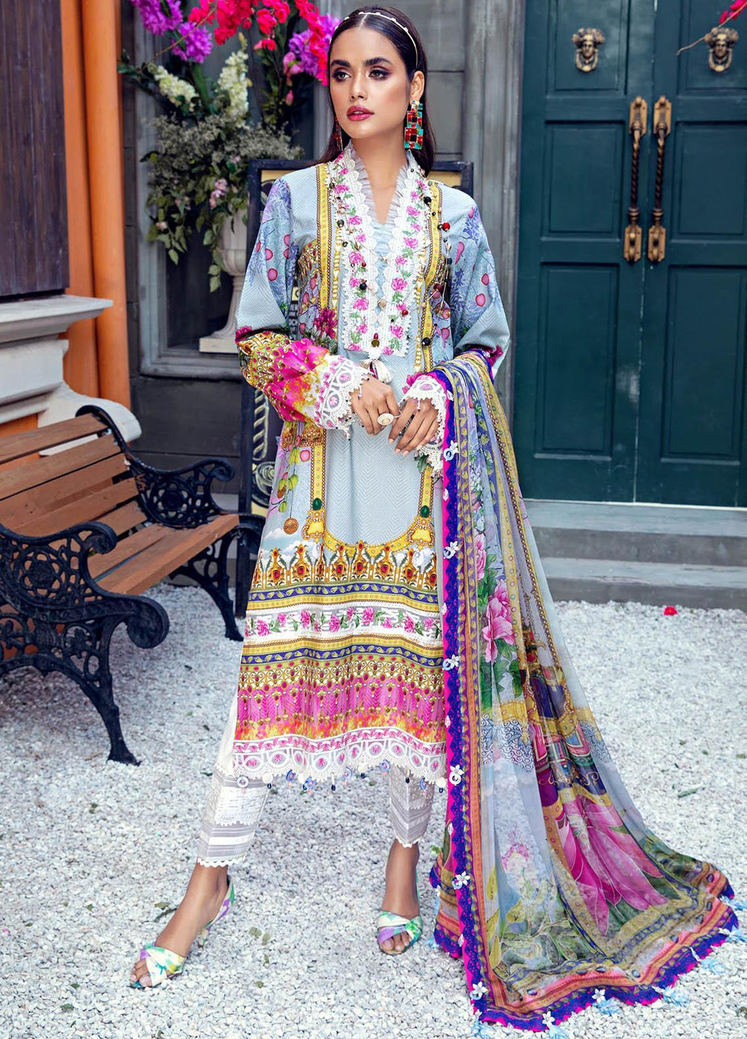 Anaya By Kiran Chaudhry Embroidered Lawn Suits Unstitched 3 Piece AK21VL VL21-06-A DIANA - Summer Collection