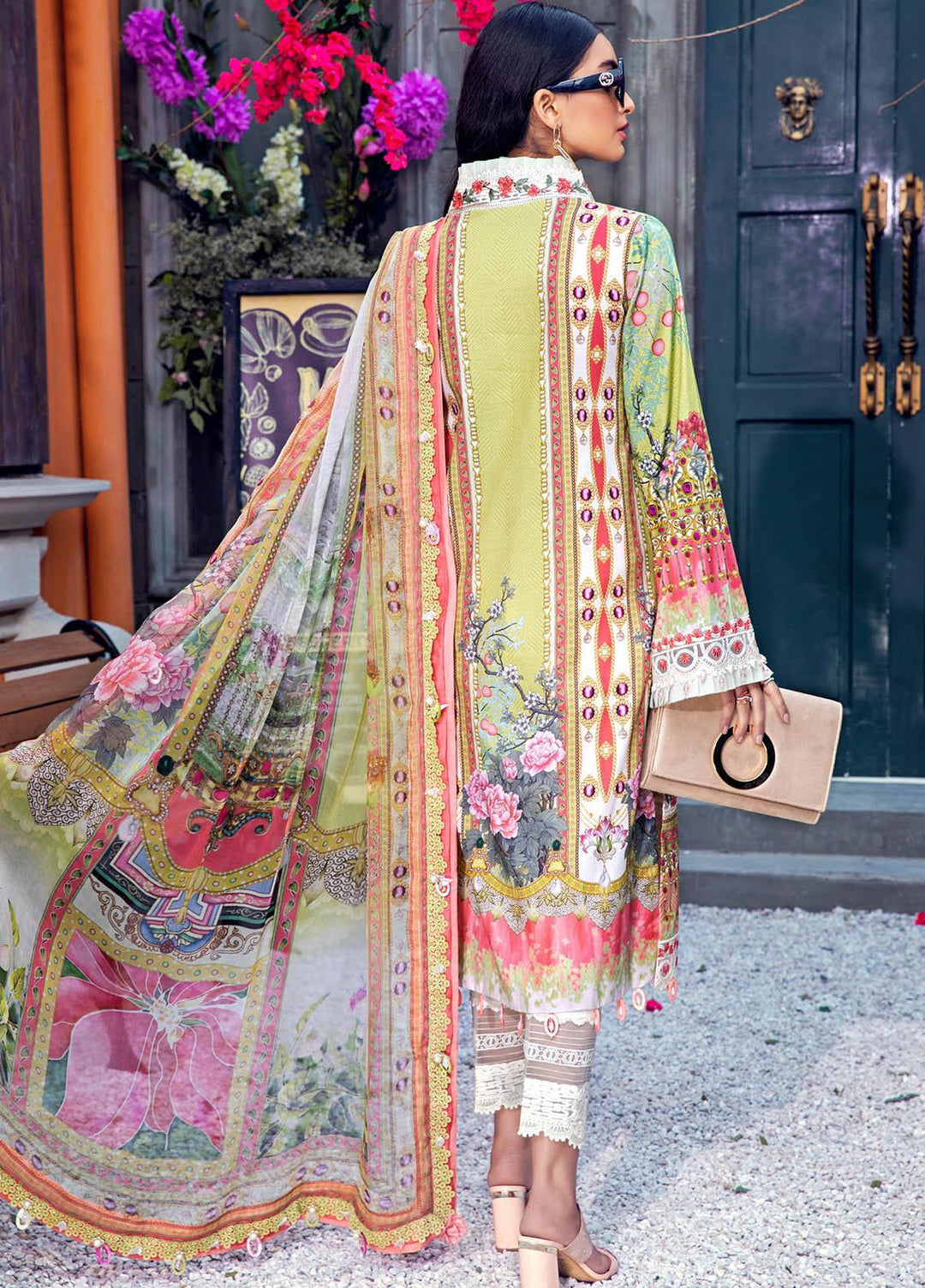 Anaya By Kiran Chaudhry Embroidered Lawn Suits Unstitched 3 Piece AK21VL VL21-06-B FLORA - Summer Collection