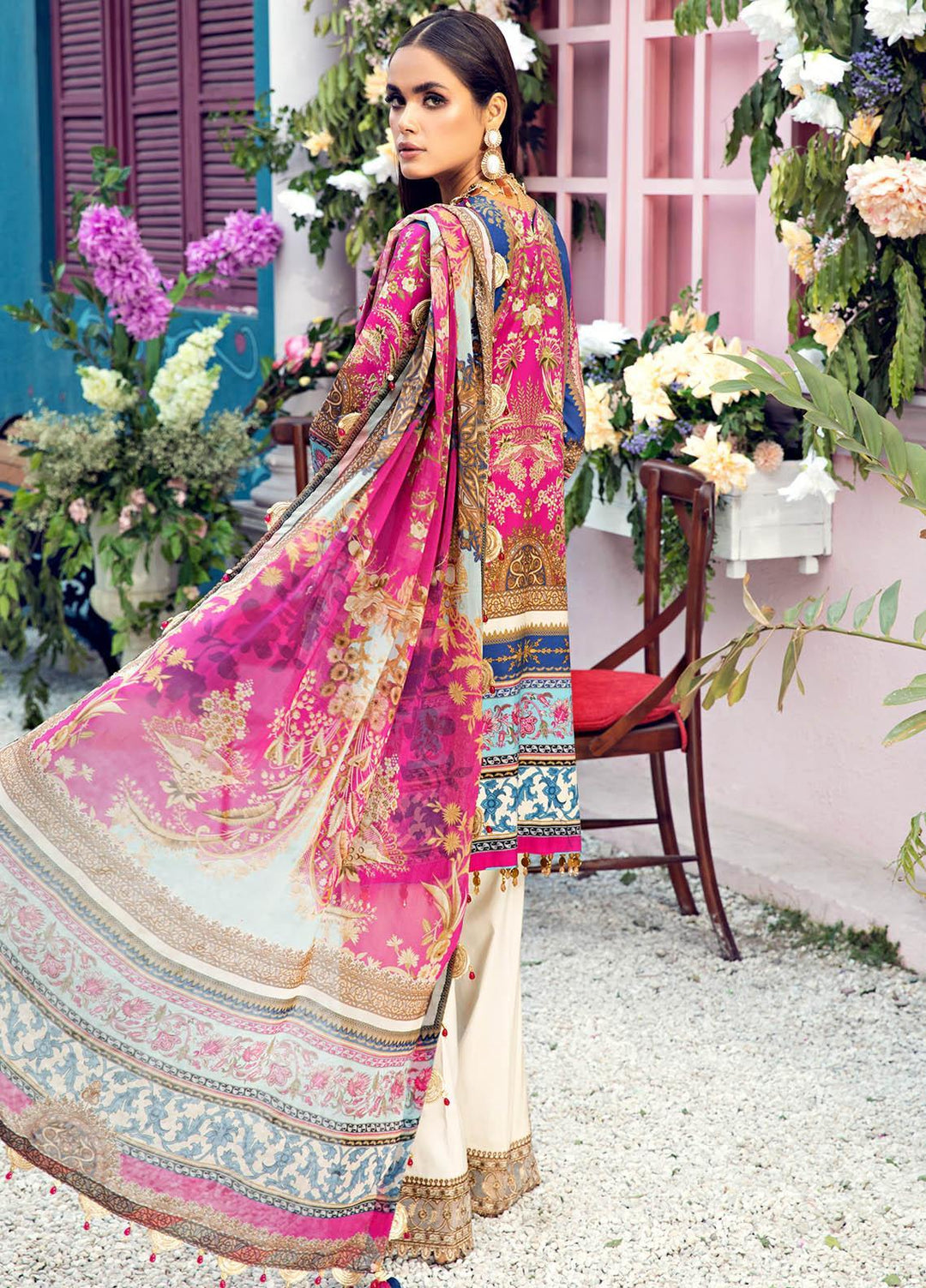 Anaya By Kiran Chaudhry Embroidered Lawn Suits Unstitched 3 Piece AK21VL VL21-07-A LILY - Summer Collection