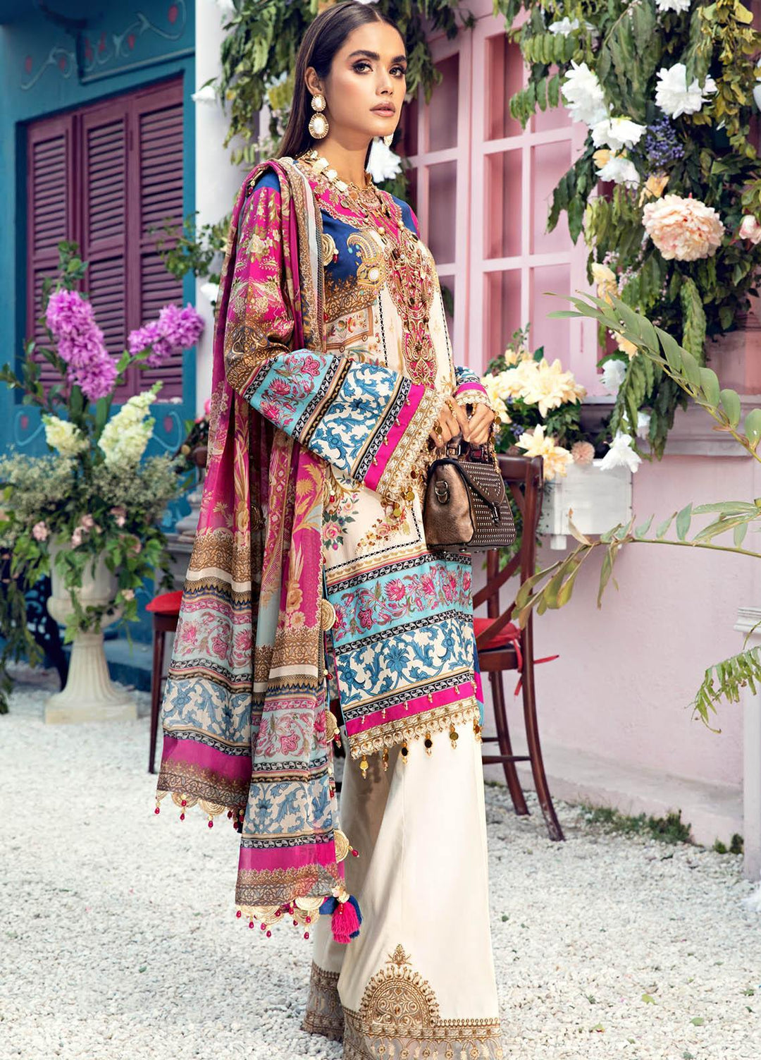 Anaya By Kiran Chaudhry Embroidered Lawn Suits Unstitched 3 Piece AK21VL VL21-07-A LILY - Summer Collection