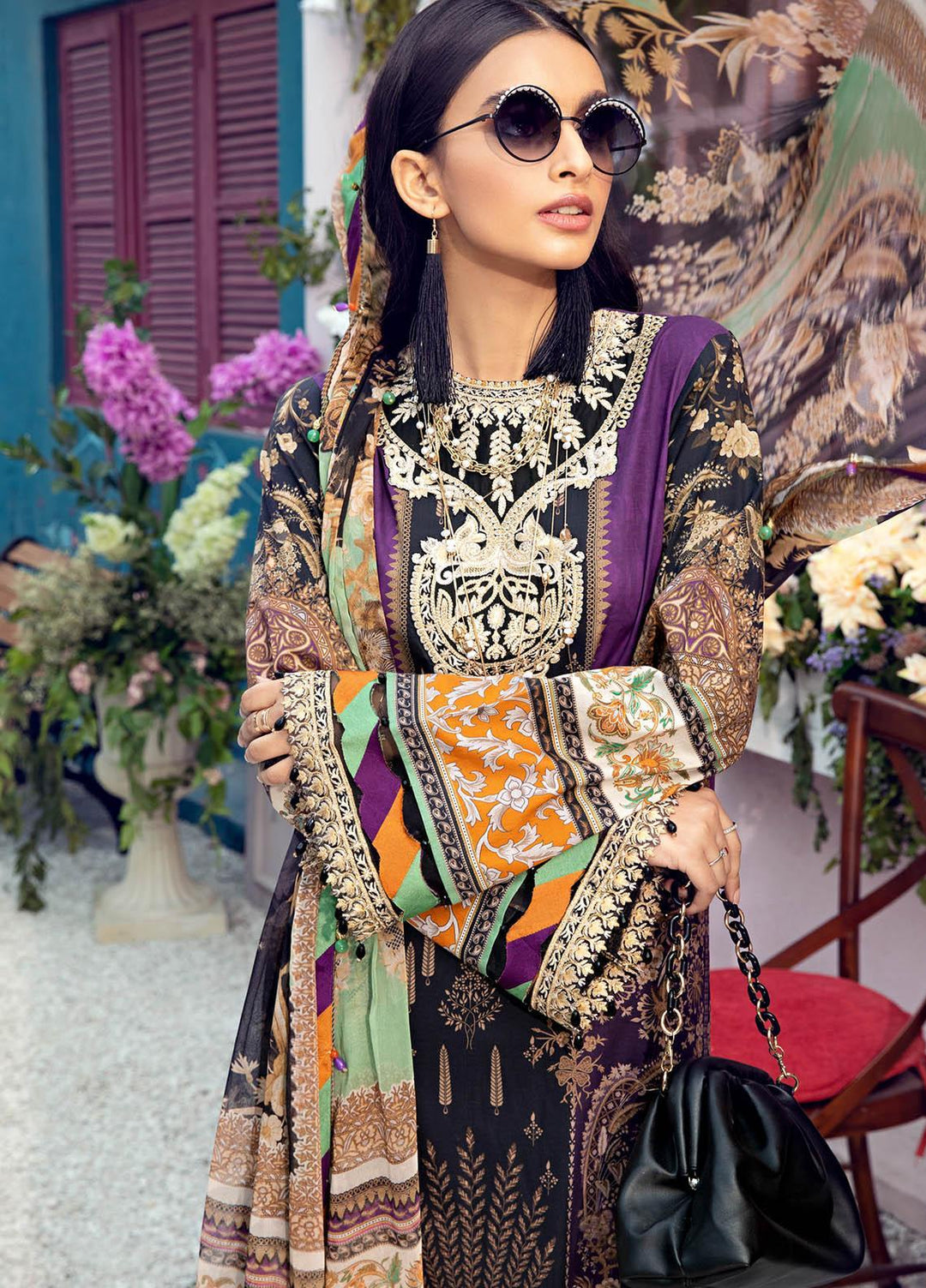 Anaya By Kiran Chaudhry Embroidered Lawn Suits Unstitched 3 Piece AK21VL VL21-07-B MARCIA - Summer Collection
