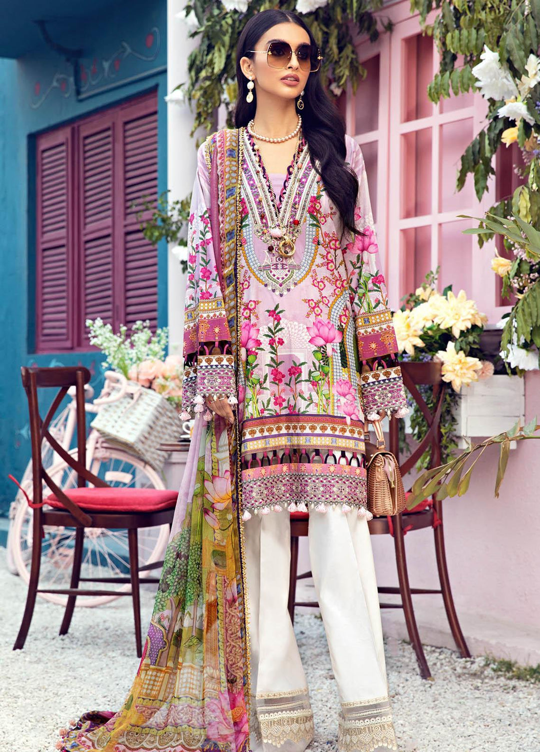 Anaya By Kiran Chaudhry Embroidered Lawn Suits Unstitched 3 Piece AK21VL VL21-08-B LEENA - Summer Collection
