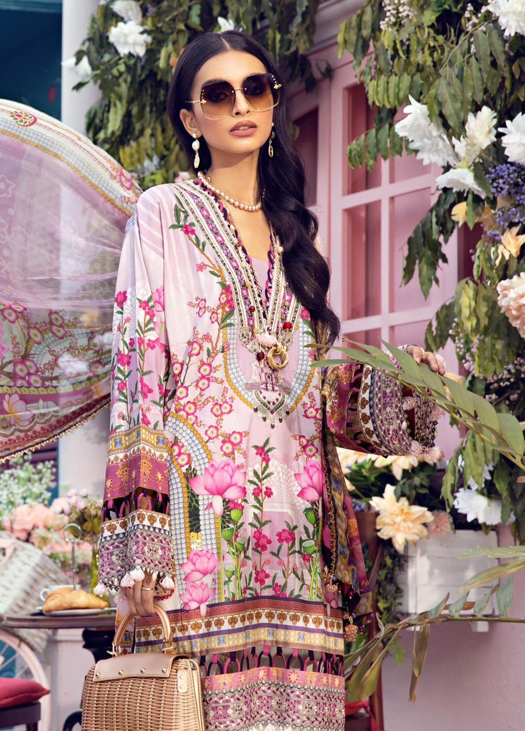 Anaya By Kiran Chaudhry Embroidered Lawn Suits Unstitched 3 Piece AK21VL VL21-08-B LEENA - Summer Collection