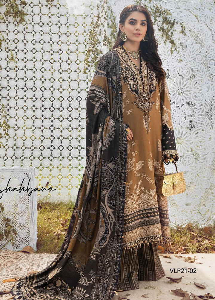 Anaya By Kiran Chaudhry Embroidered Dobby Linen Suits Unstitched 3 Piece AKC21VP VLP21-02 SHAHBANO - Winter Collection