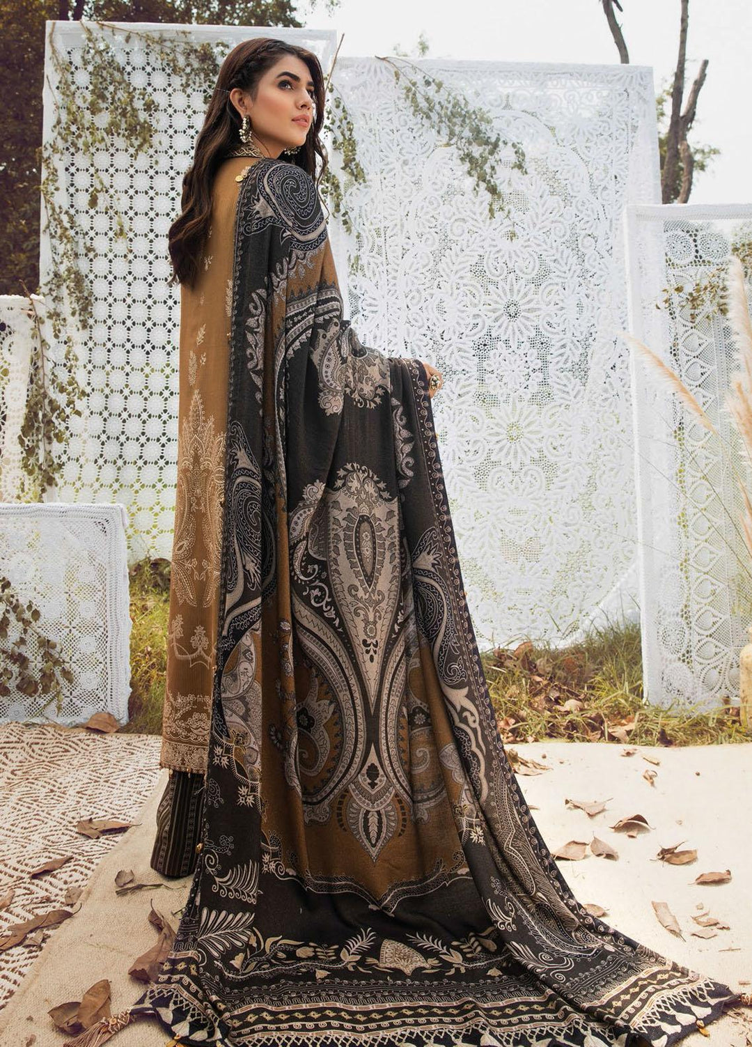 Anaya By Kiran Chaudhry Embroidered Dobby Linen Suits Unstitched 3 Piece AKC21VP VLP21-02 SHAHBANO - Winter Collection