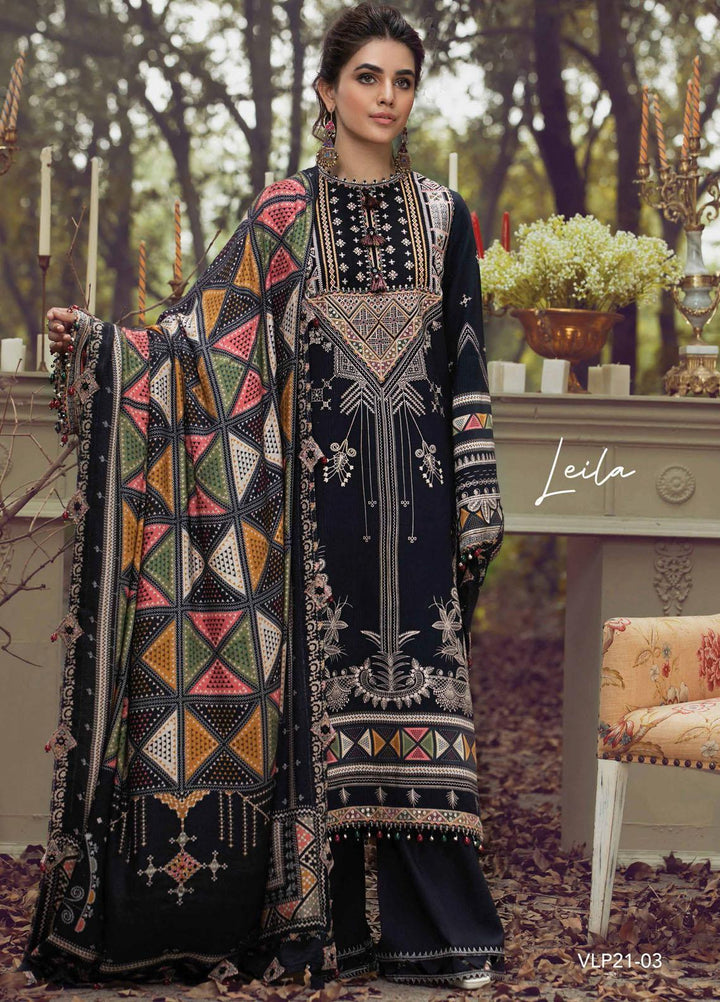 Anaya By Kiran Chaudhry Embroidered Dobby Linen Suits Unstitched 3 Piece AKC21VP VLP21-03 LEILA - Winter Collection