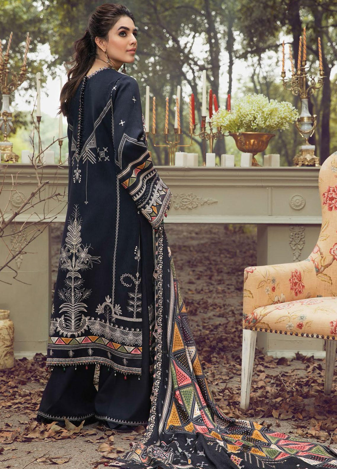 Anaya By Kiran Chaudhry Embroidered Dobby Linen Suits Unstitched 3 Piece AKC21VP VLP21-03 LEILA - Winter Collection