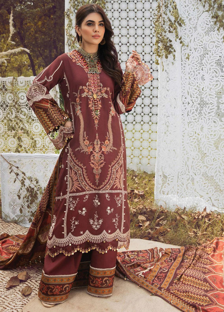 Anaya By Kiran Chaudhry Embroidered Dobby Linen Suits Unstitched 3 Piece AKC21VP VLP21-05 DELARA - Winter Collection