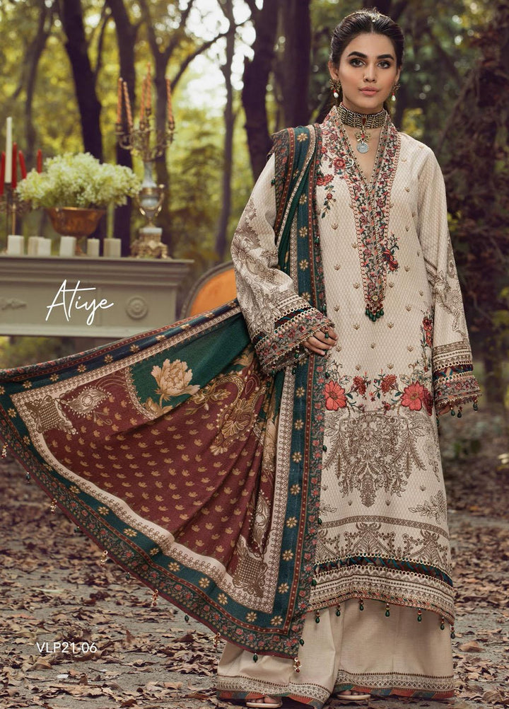 Anaya By Kiran Chaudhry Embroidered Dobby Linen Suits Unstitched 3 Piece AKC21VP VLP21-06 ATIYE - Winter Collection