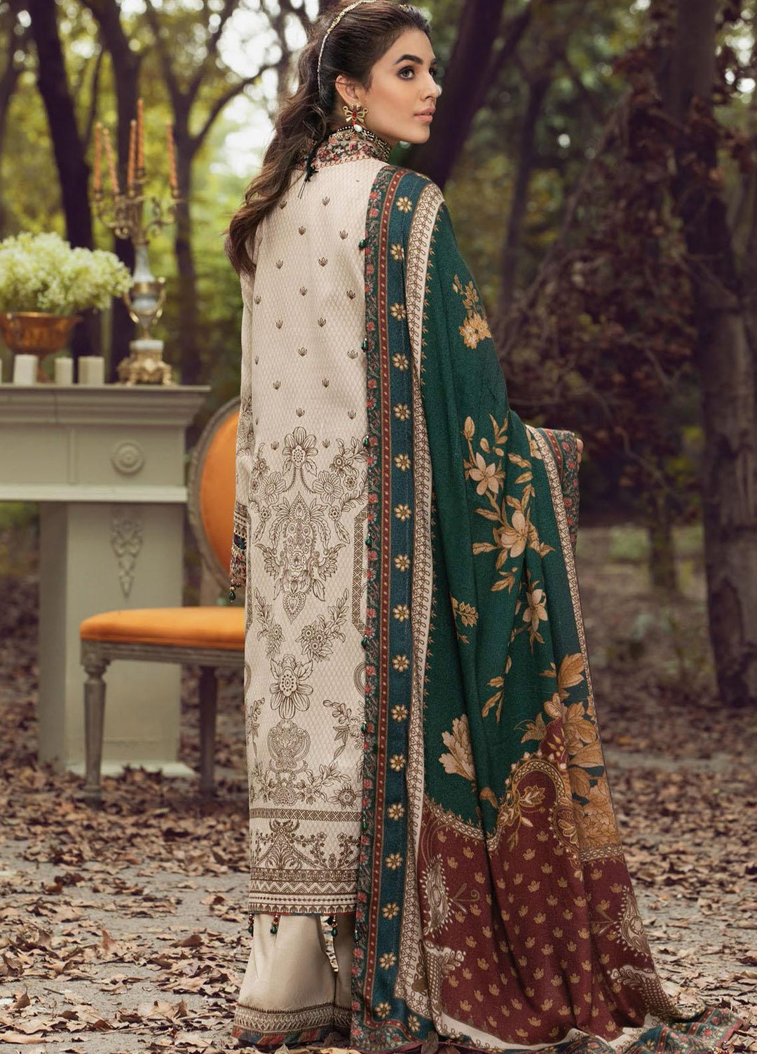 Anaya By Kiran Chaudhry Embroidered Dobby Linen Suits Unstitched 3 Piece AKC21VP VLP21-06 ATIYE - Winter Collection