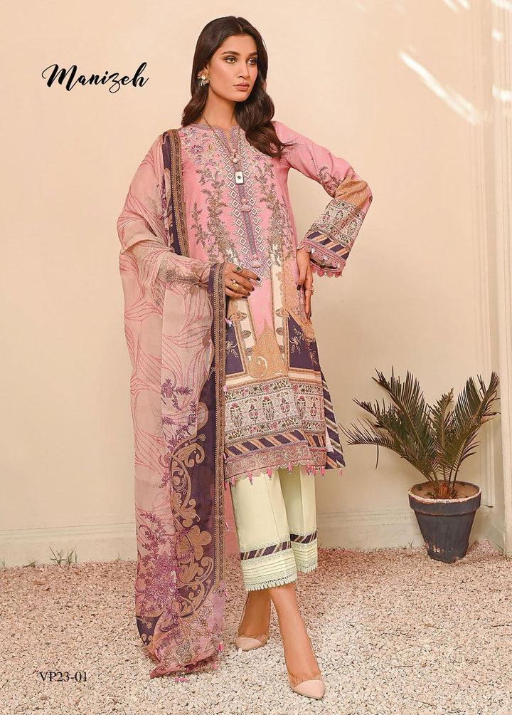 Viva Prints by Anaya Printed Lawn Suits Unstitched 3 Piece AKC23V VP23-01 Manizeh - Summer Collection