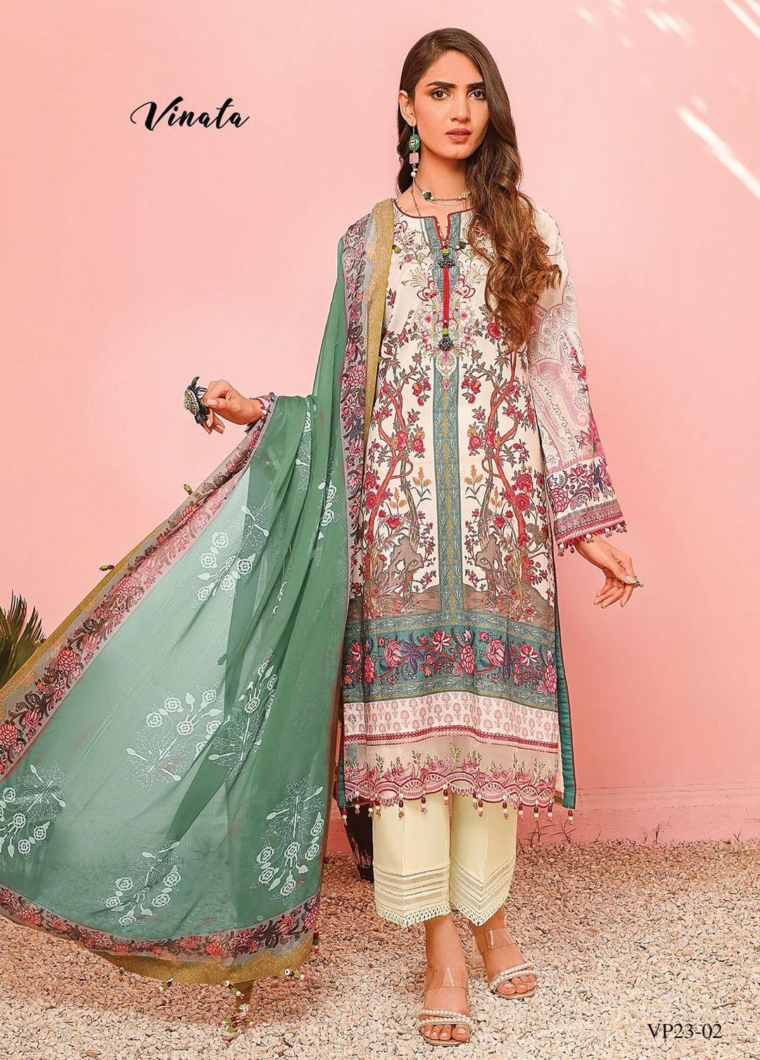 Viva Prints by Anaya Printed Lawn Suits Unstitched 3 Piece AKC23V VP23-02 Vinata - Summer Collection