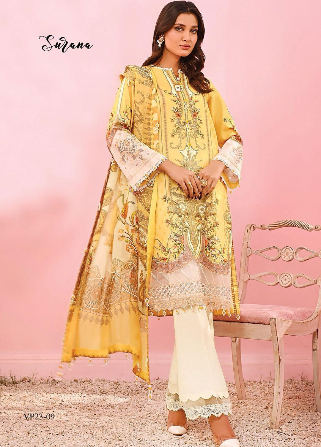 Viva Prints by Anaya Printed Lawn Suits Unstitched 3 Piece AKC23V VP23-09 Surana - Summer Collection