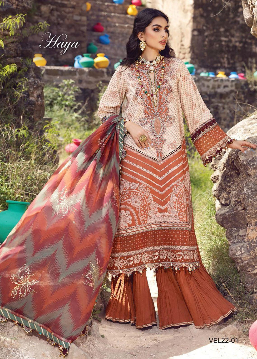 Viva Virsa By Anaya Embroidered Lawn Suits Unstitched 3 Piece AKC22VV VEL22-01 Haya - Festive Collection