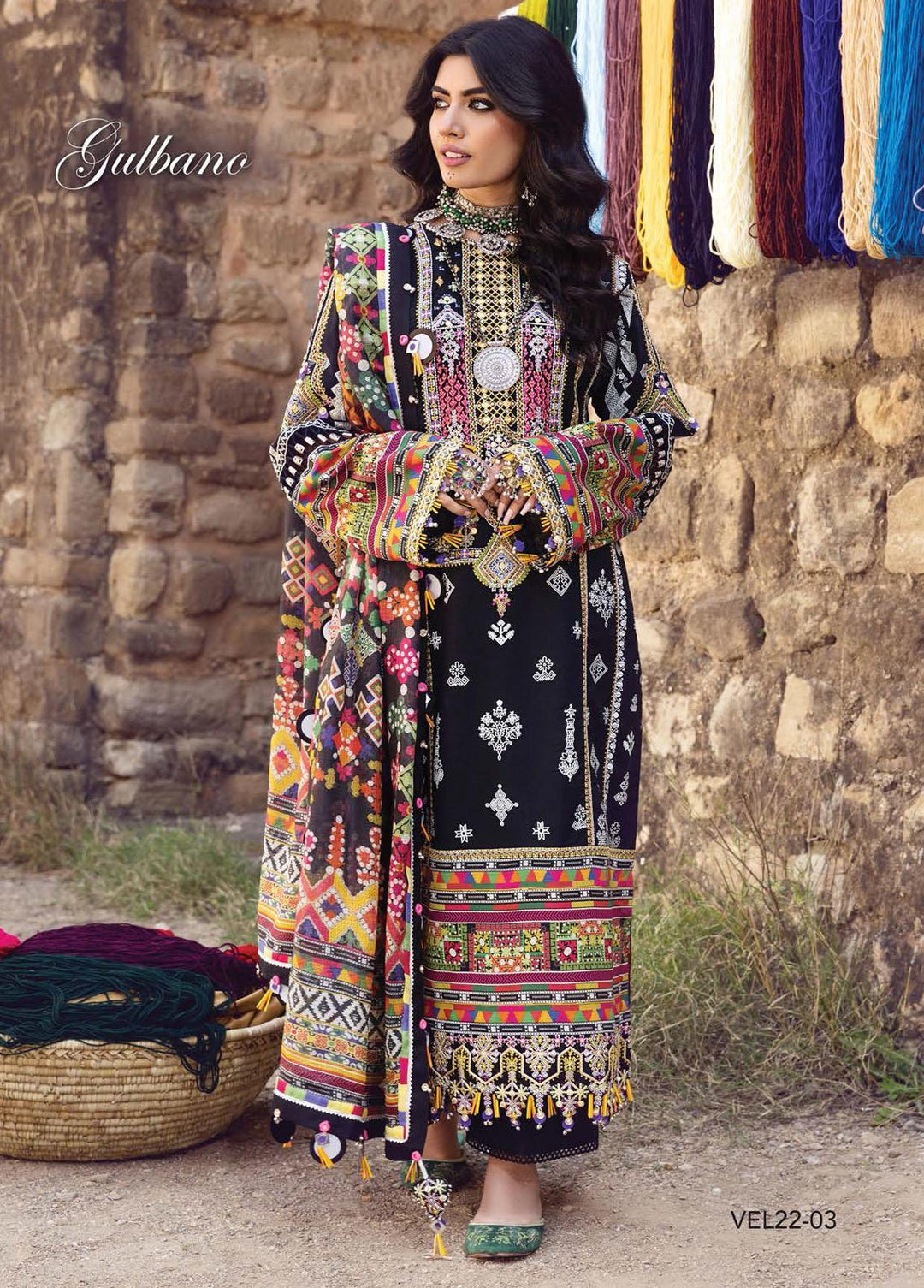 Viva Virsa By Anaya Embroidered Lawn Suits Unstitched 3 Piece AKC22VV VEL22-03 Gulbano - Festive Collection