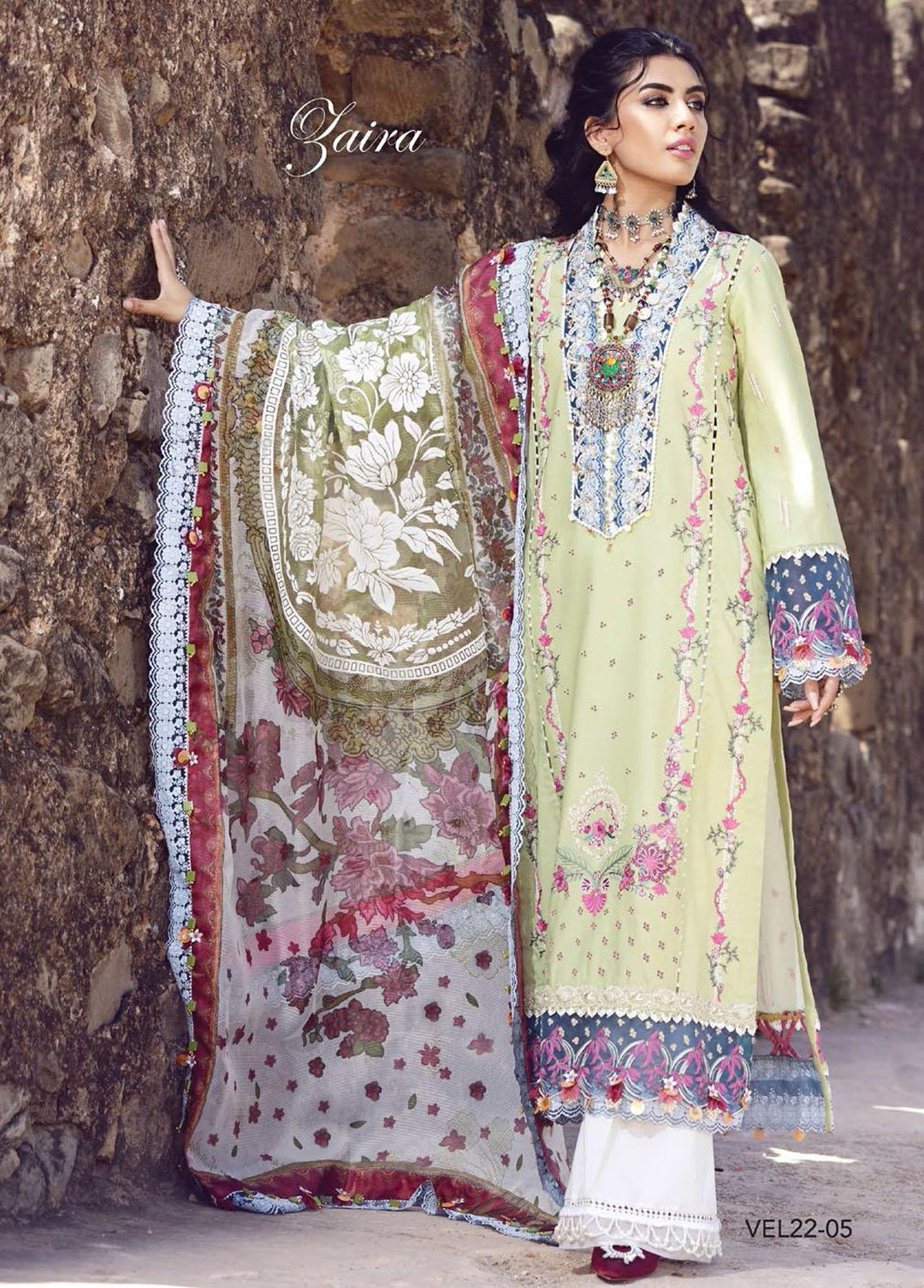 Viva Virsa By Anaya Embroidered Lawn Suits Unstitched 3 Piece AKC22VV VEL22-05 Zaira - Festive Collection