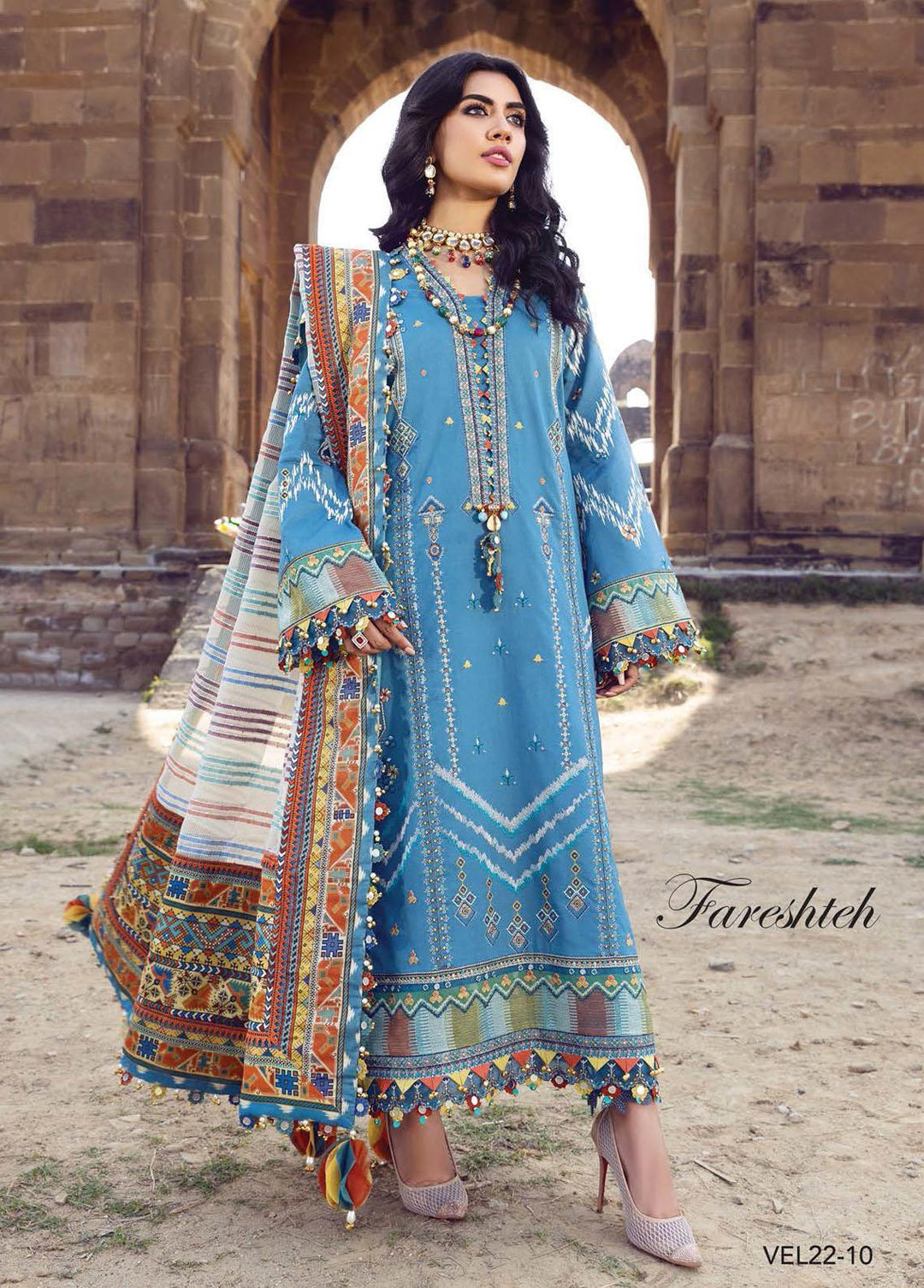 Viva Virsa By Anaya Embroidered Lawn Suits Unstitched 3 Piece AKC22VV VEL22-10 Fareshteh - Festive Collection