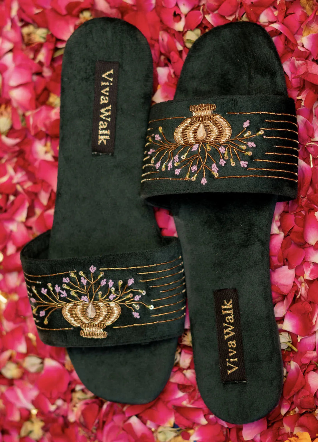 VivaWalk Festive Style Flats Gul-e-zahra