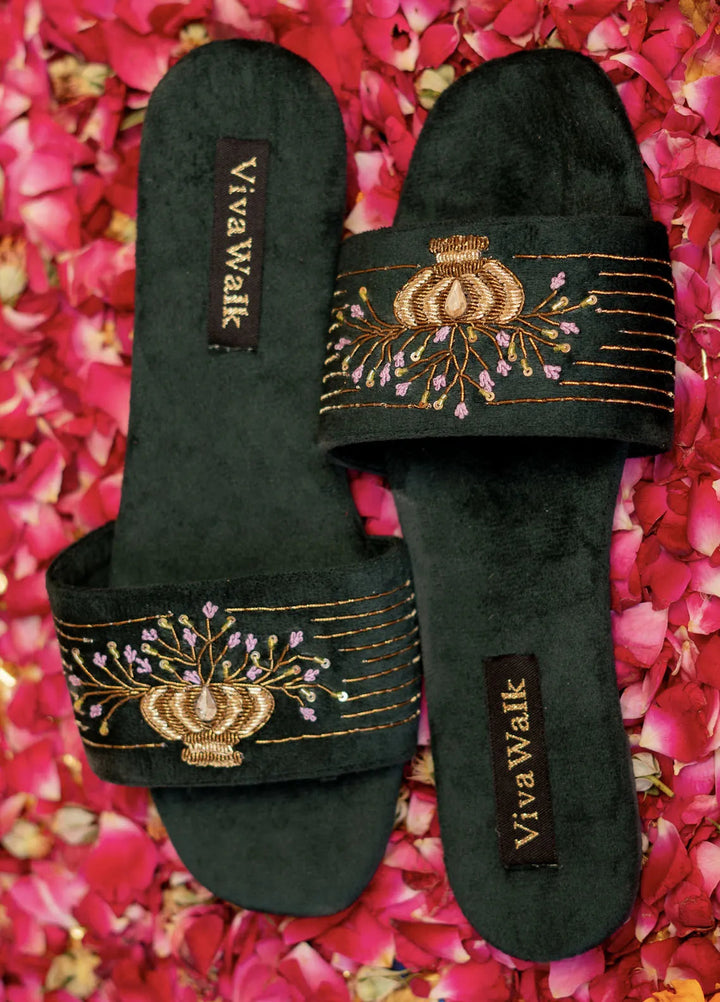 VivaWalk Festive Style Flats Gul-e-zahra