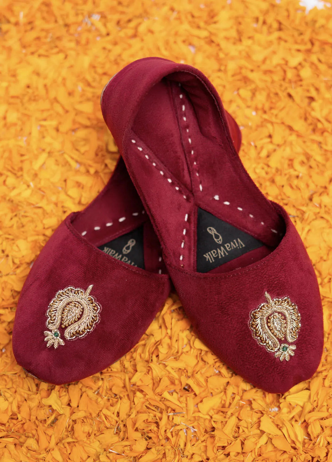 VivaWalk Festive Style Khussa Gul E Ahmar