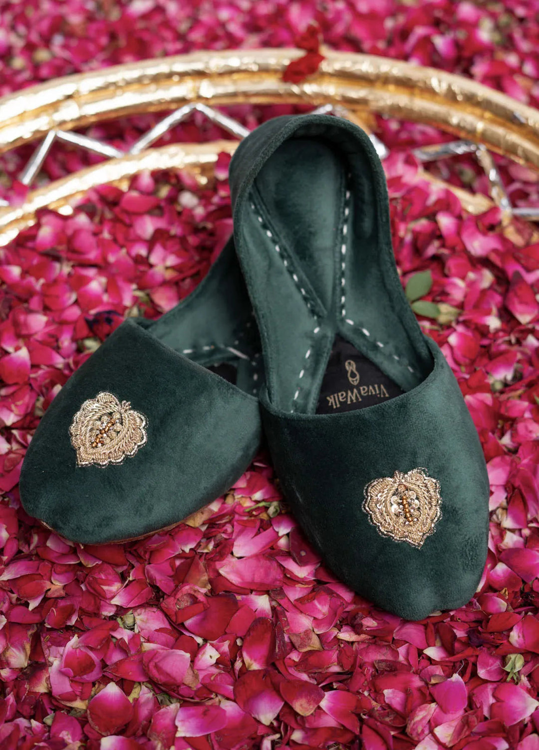 VivaWalk Festive Style Khussa Zamurd