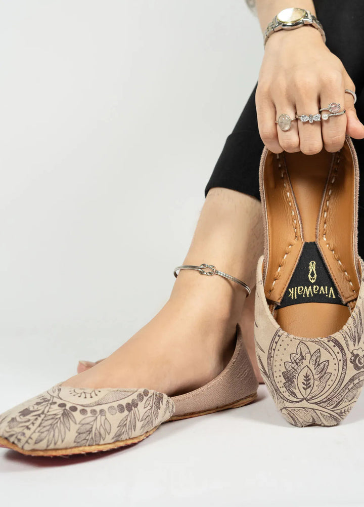 Vivawalk Festive Style Velvet Khussa Lilac Luxe