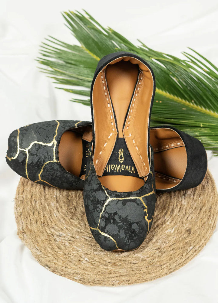 Vivawalk Festive Style Velvet Khussa Moonlight Veil