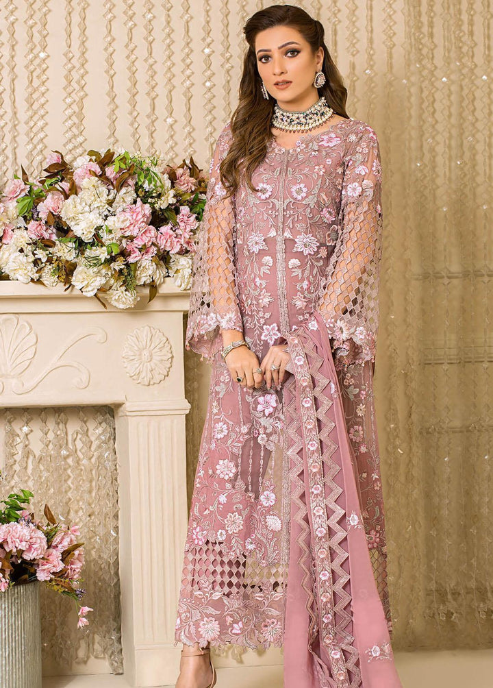Vive La Fete By Imrozia Embroidered Chiffon Suits Unstitched 3 Piece IMP22VF L-251 Periwinkle - Premium Collection