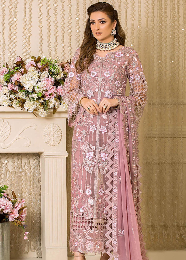 Vive La Fete By Imrozia Embroidered Chiffon Suits Unstitched 3 Piece IMP22VF L-251 Periwinkle - Premium Collection