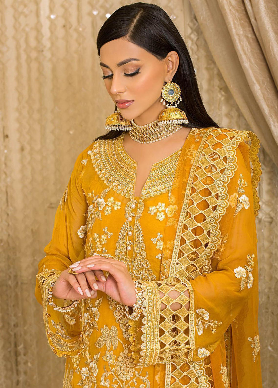 Vive La Fete By Imrozia Embroidered Chiffon Suits Unstitched 3 Piece IMP22VF L-252 Opal - Premium Collection