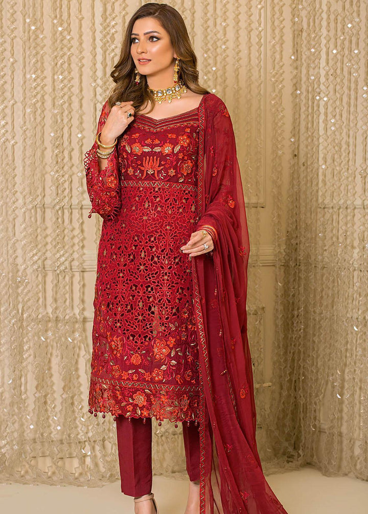 Vive La Fete By Imrozia Embroidered Organza Suits Unstitched 3 Piece IMP22VF L-255 Salsa - Premium Collection