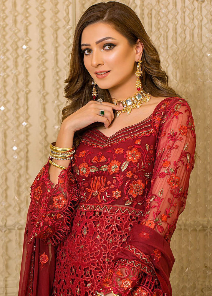 Vive La Fete By Imrozia Embroidered Organza Suits Unstitched 3 Piece IMP22VF L-255 Salsa - Premium Collection