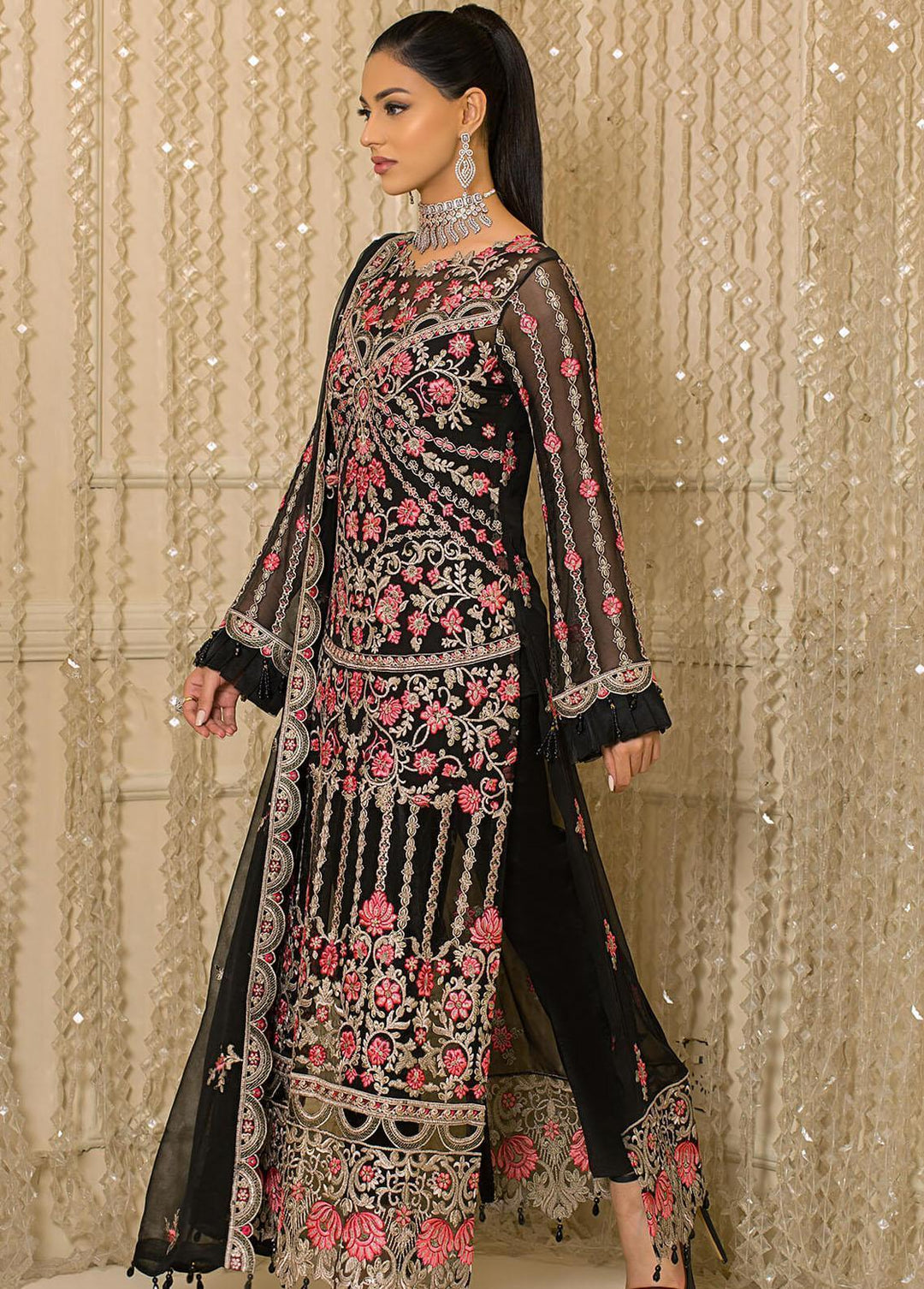 Vive La Fete By Imrozia Embroidered Chiffon Suits Unstitched 3 Piece IMP22VF L-256 Fonce - Premium Collection