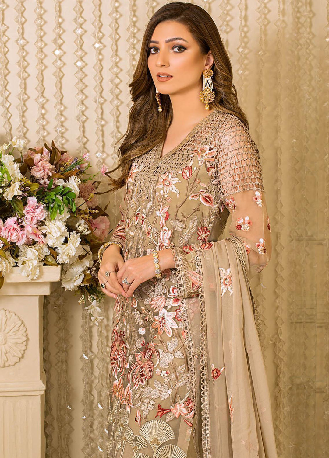 Vive La Fete By Imrozia Embroidered Organza Suits Unstitched 3 Piece IMP22VF L-258 Ethereal - Premium Collection