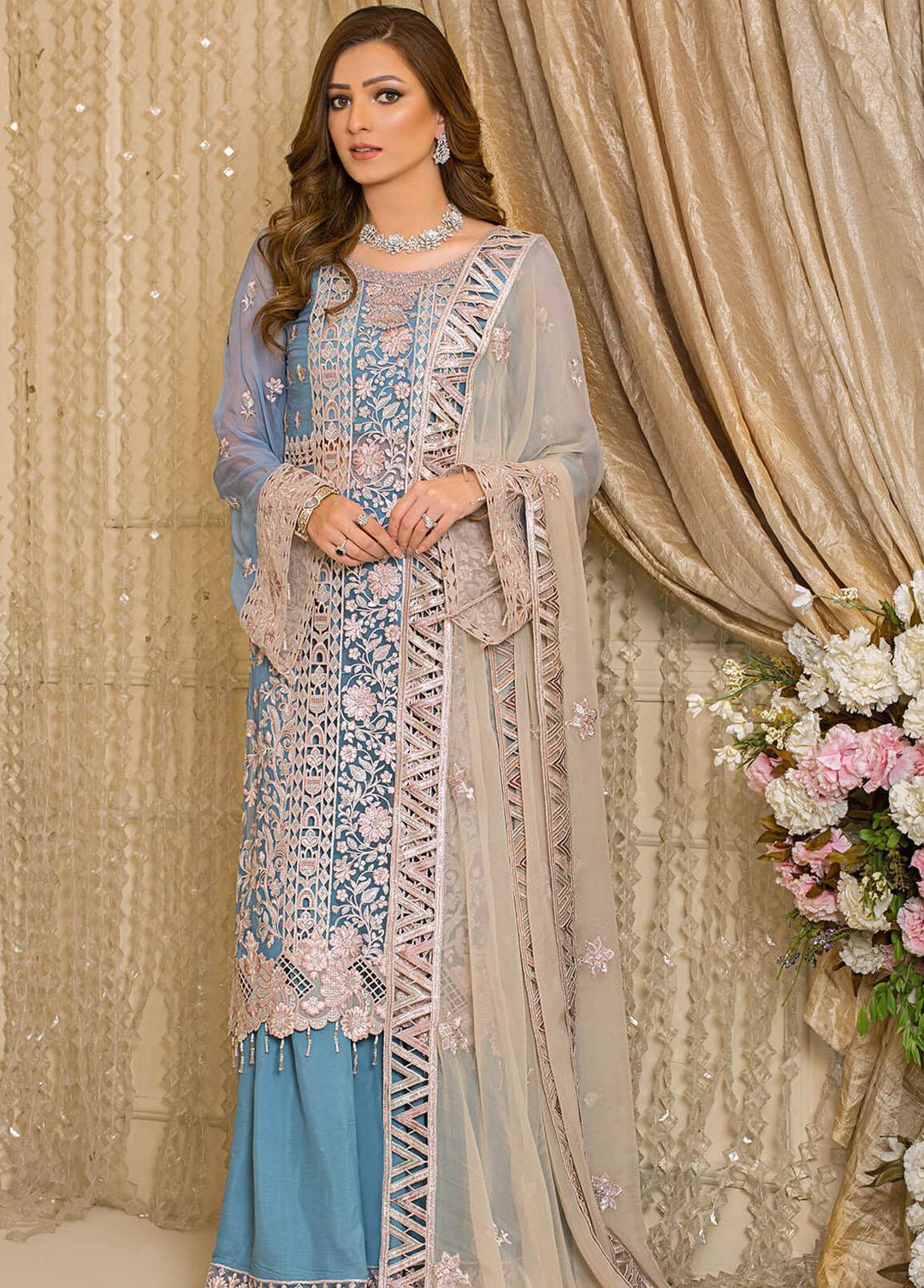 Vive La Fete By Imrozia Embroidered Chiffon Suits Unstitched 3 Piece IMP22VF L-259 Guzel - Premium Collection